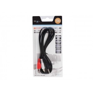 Natec stereo cable minijack 3,5 / 2x RCA M/M (chinch), 1.5 m, blister, NKA-0541